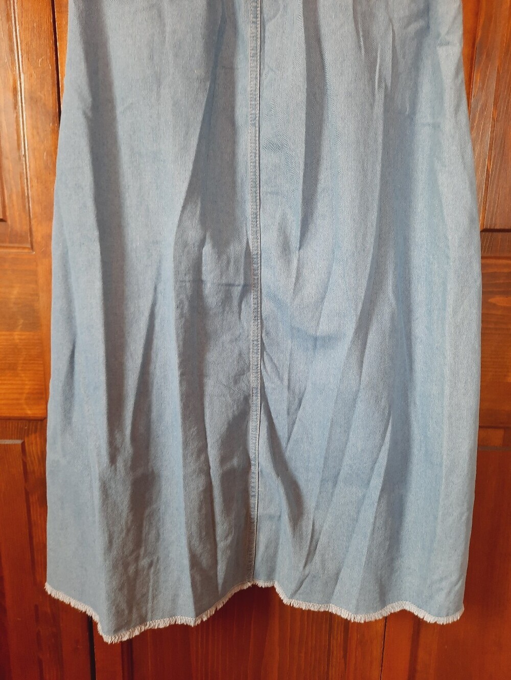 Handmade Denim Chambray Elastic Waist Boho Western Jean Maxi Skirt Size Medium - Picture 10 of 11